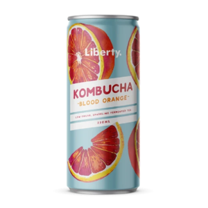 Kombucha, Liberty Blood Orange 330mL Can (4-Pack)