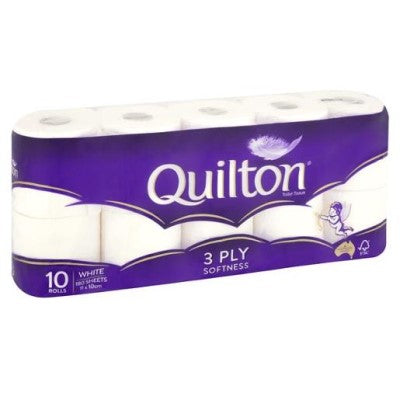 Toilet Paper, Quilton 3-Ply, 10-Pack
