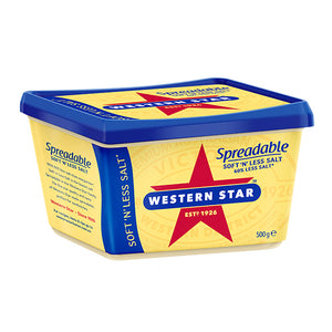 Butter, Western Star Salt Reduced Spreadable 500gm